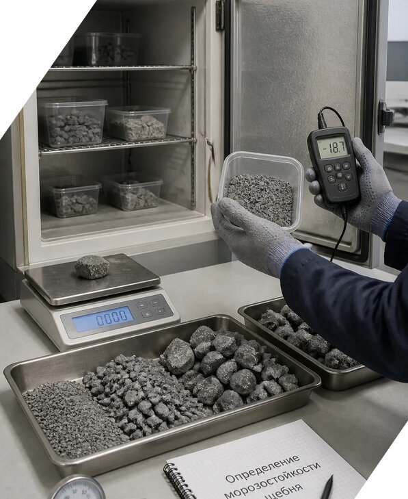 Определение морозостойкости щебня в Беслане от 3544 р. | ЭкспертизаРоссия