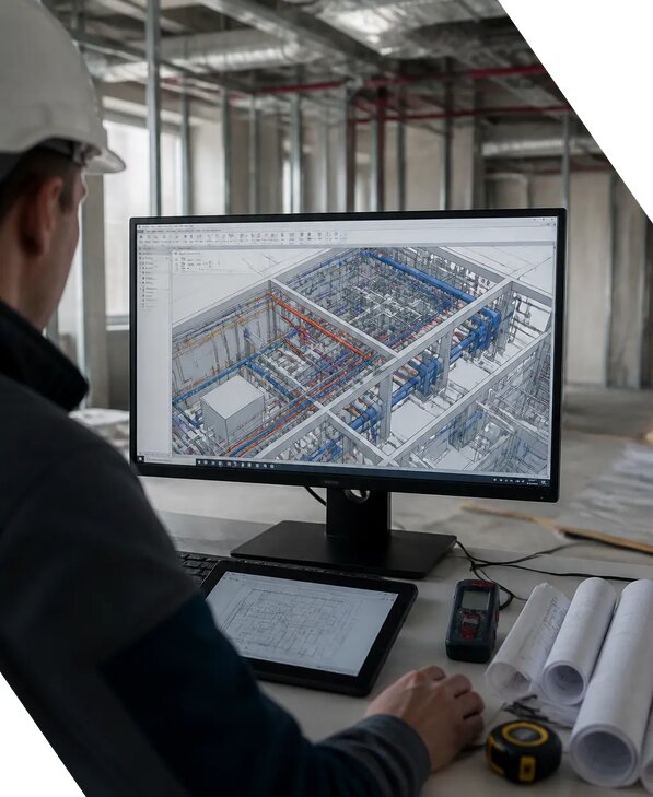Создание BIM модели инженерных сетей для объектов в Беслане